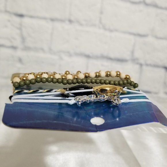 Puka Shell Beaded Bracelet Good Vibes Beach Bracelets Set New - Picture 6 of 9